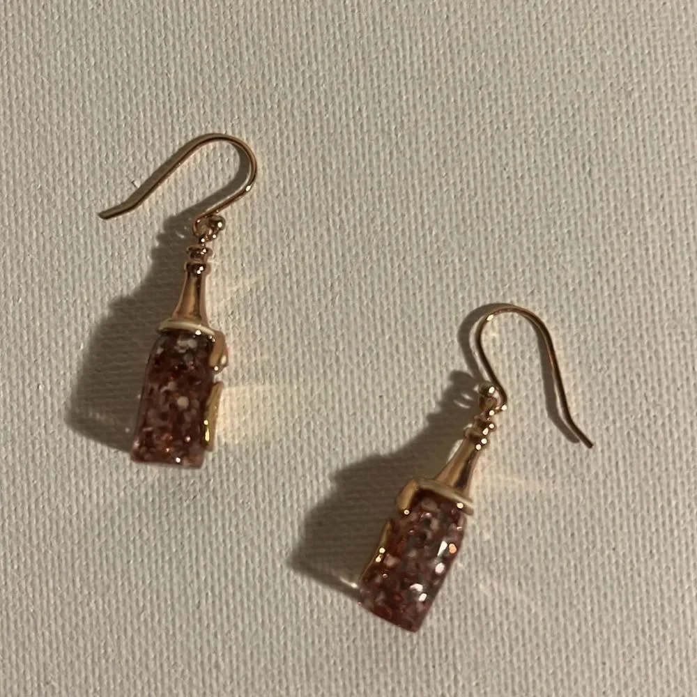 Kate Spade FETE FIRST CHAMPAGNE EARRINGS pink gold sparkle